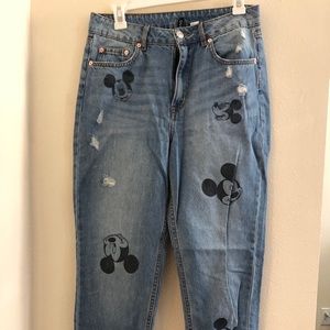 HM mickey Mouse Jeans